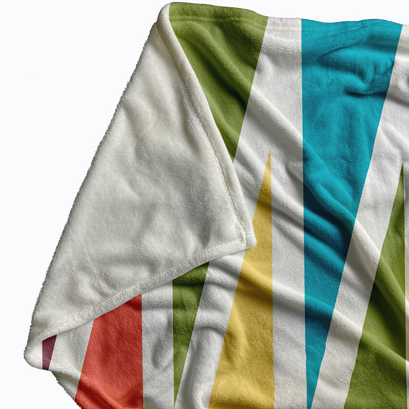Zaina Geometric Blanket, Blue/Green/Purple