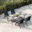 Ensemble de 4 chaises de patio, chaises de salle Ã  manger d'extÃ©rieur empilables avec revÃªtement en Textilene et dossier haut, pour la cour, au bord de la piscine, au jardin ou sur le balcon-233394034