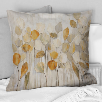 Coussin décoratif imprimé botanique beige II - Abstract Botanicals