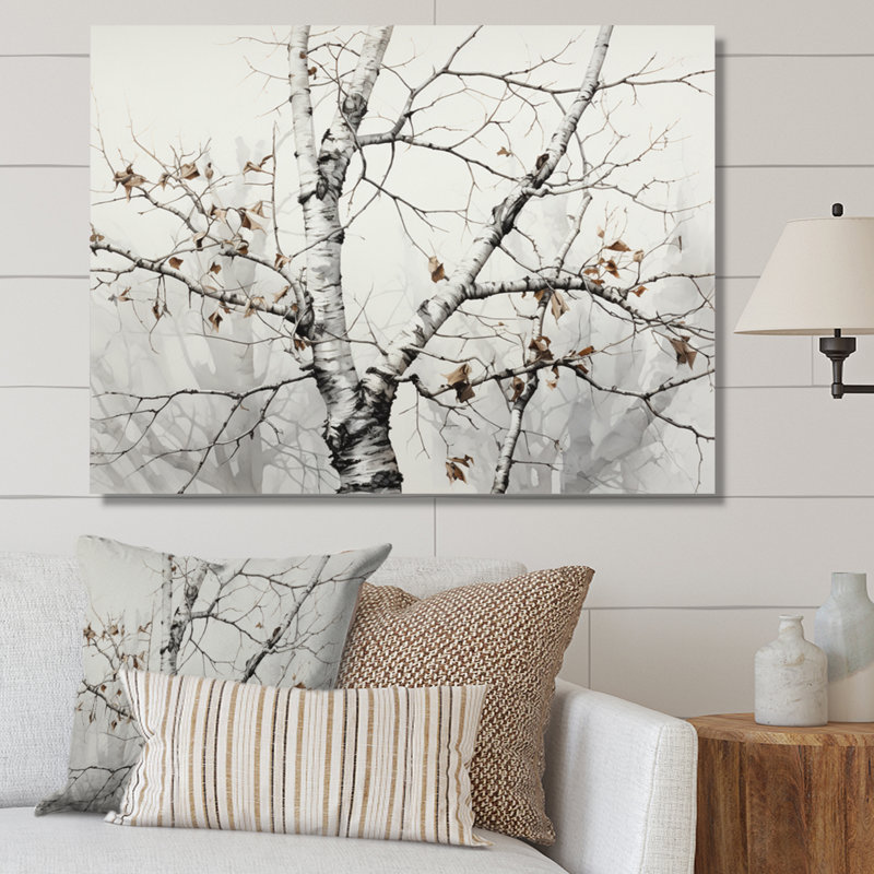 «Monicolore Tree Whispers Of Grey and White II» sur impression sur toile, H 30 po x l 40 po x P 1,5 po