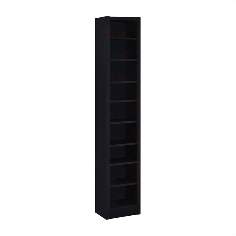 Rectangular 8-shelf Bookcase With 2 Fixed Shelves, Cappuccino
