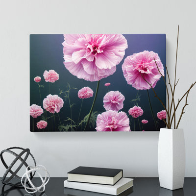 Gleeful Carnation Flowers - Wrapped Canvas