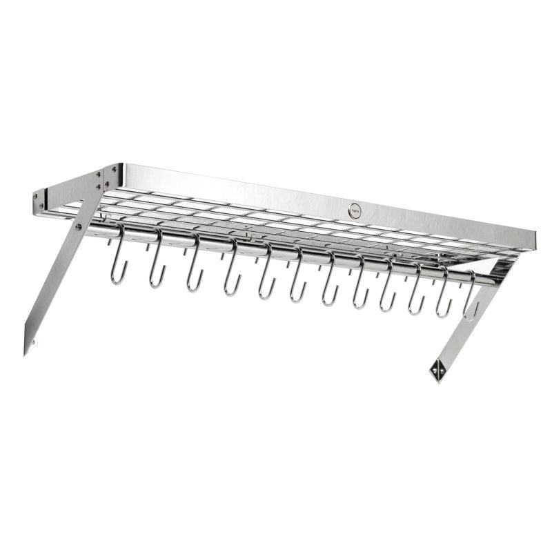 Metal Rectangle Wall Mounted Pot Rack, Large
