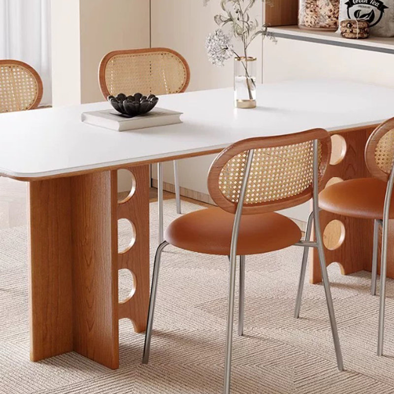Modern Slate Dining Table, 29.5"H x 55.1"L x 31.5"W