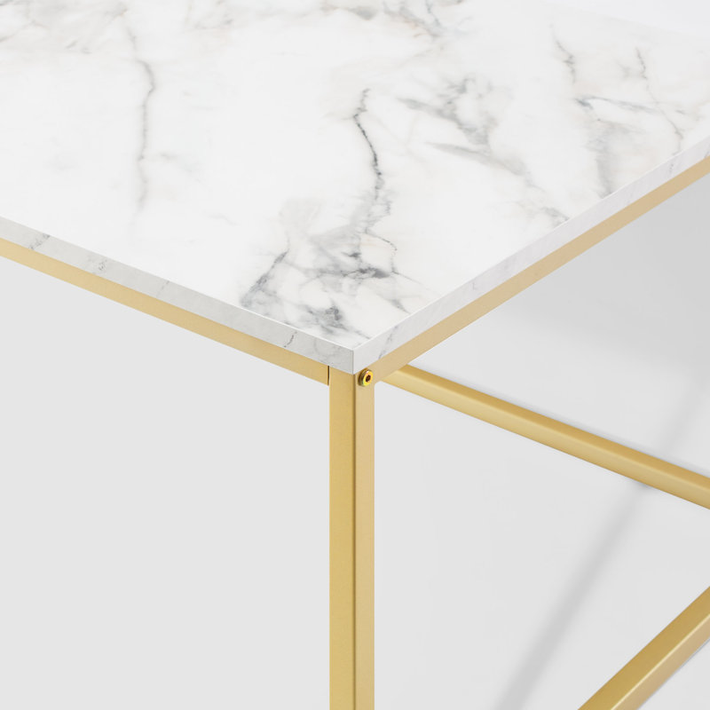 Anna Frame Coffee Table, White Marble