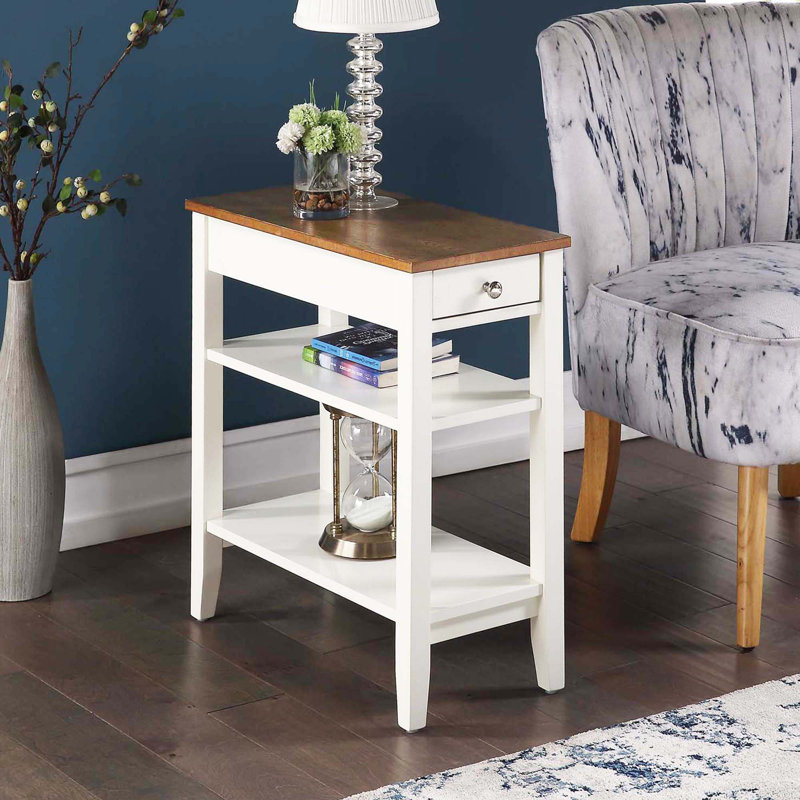 Carbin End Table with Drawer and Shelves, Driftwood