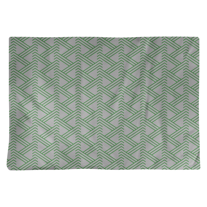 Napperon en coton 18 po classique Zig Zag, Gris/vert, Polyester