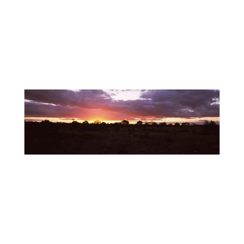 Sunset Over The Savannah Plains, Kruger National Park, South Africa - Wrapped Canvas Panoramic Print