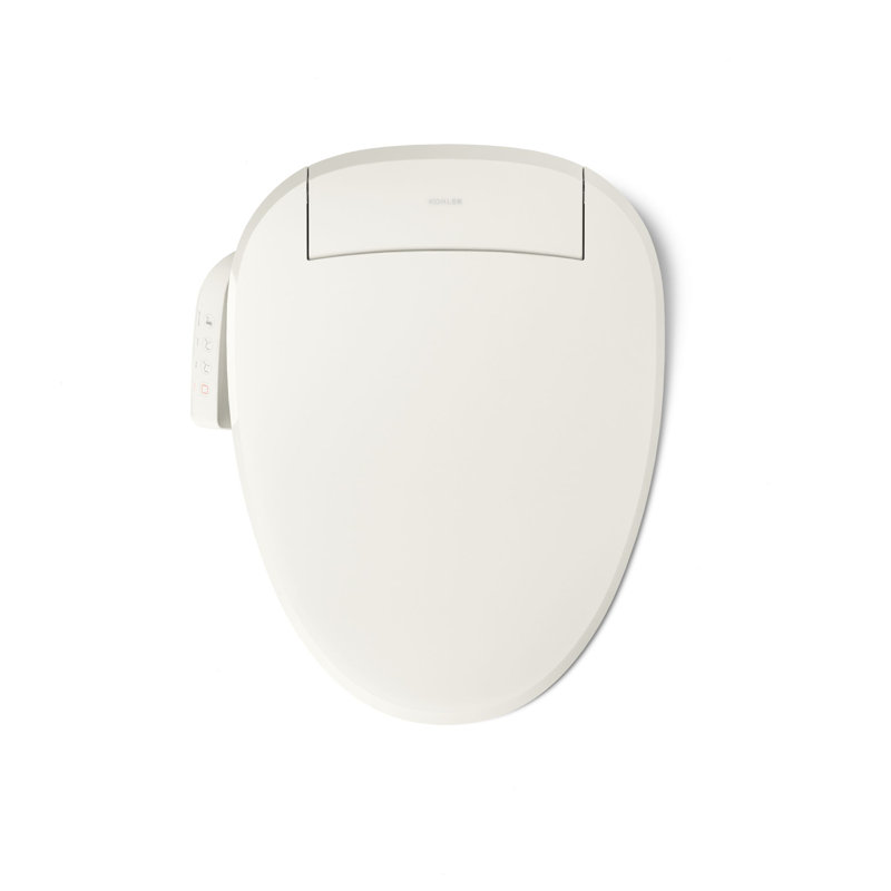 PureWash E700 Elongated Heated Bidet Toilet Seat with Remote Control, Bidet Warm Water, Biscuit