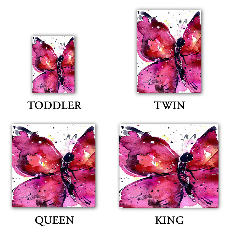 Ensemble de housse de couette papillon plaisir xv, 1 housse de couette grand + 2 taies standards