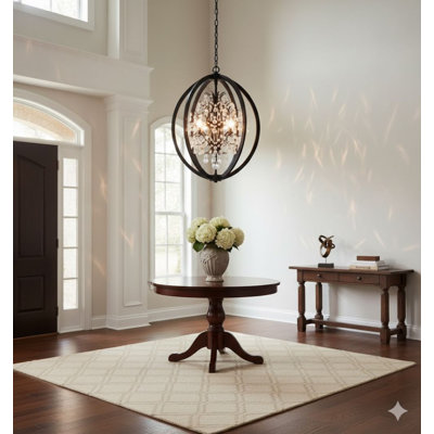 Raymonde 4 Light Cage Chandelier with Clear Crystal Accents