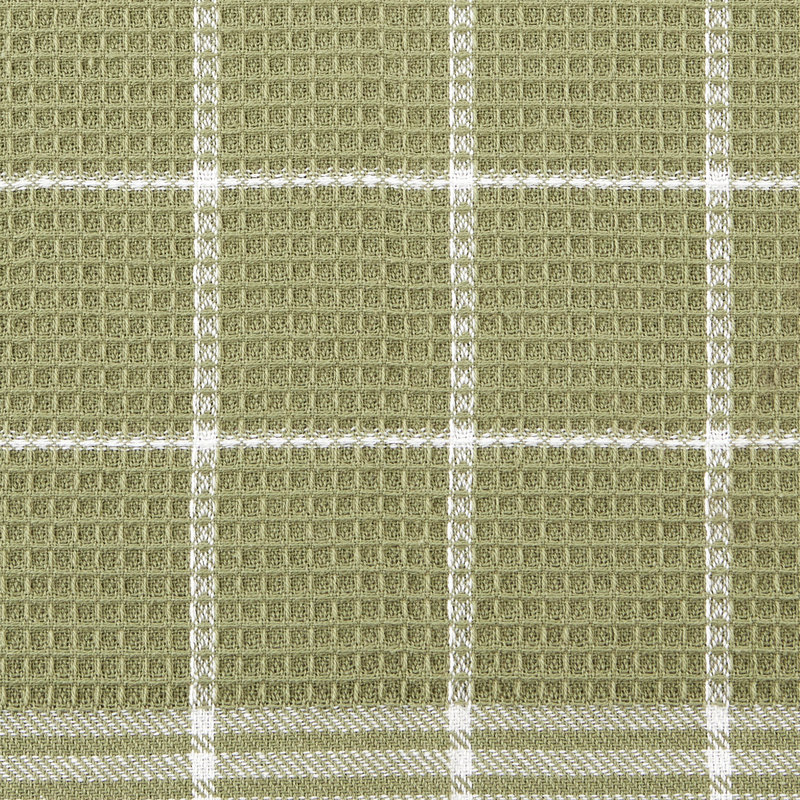 Torchon aubergine Waffle Weave, Vert feuille