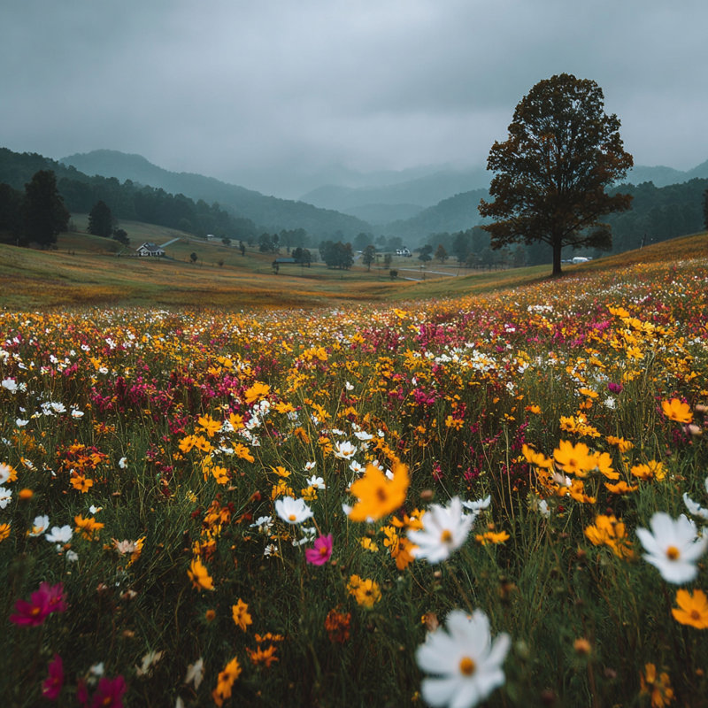«Autumn Meadow Drift», art mural sur toile tendue, H 30 po x l 30 po x P 1,5 po