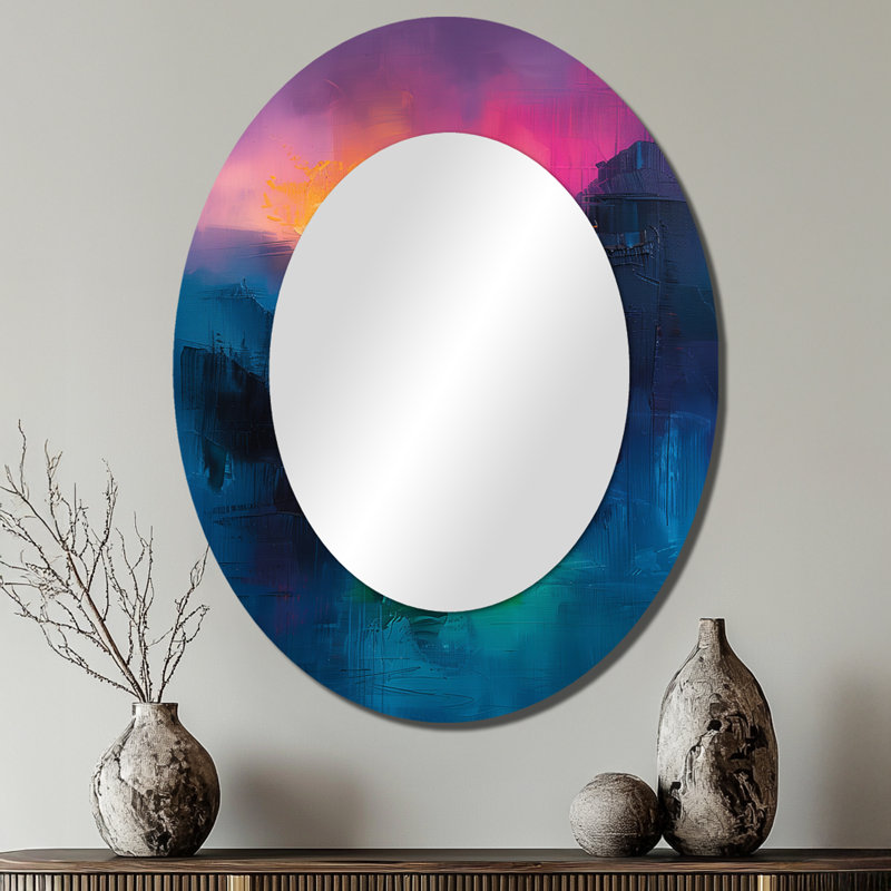 Miroir mural noir et rose, 40 po x 30 po