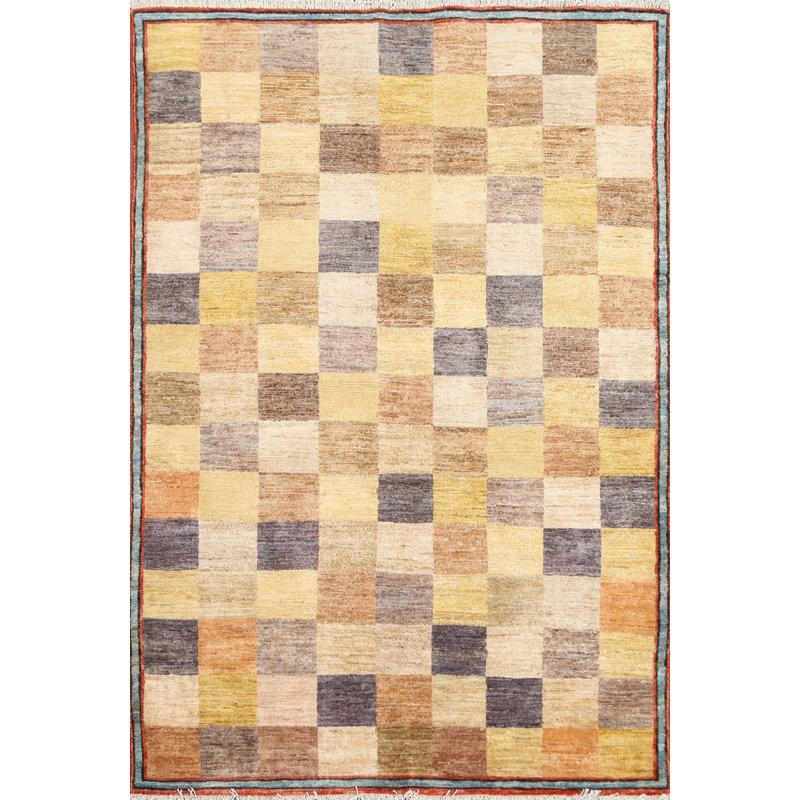 Tapis damier Gabbeh 4 x 6
