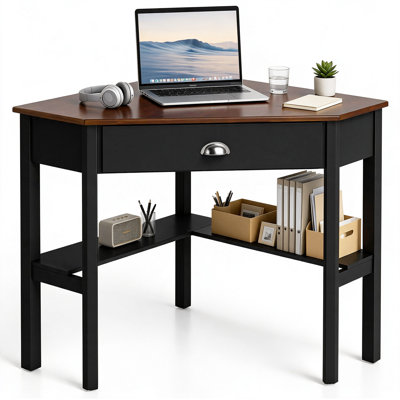 Bureau d'écriture de coin en bois massif l 41,5 po Johaun