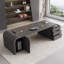 Bureau de direction 102,36 po gris foncé luxueux et moderne-130138759