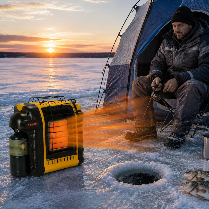 Chaufferette portative au propane, 4000-9000 BTU, sécuritaire pour l'intérieur et l'extérieur, chauffage de camping compact