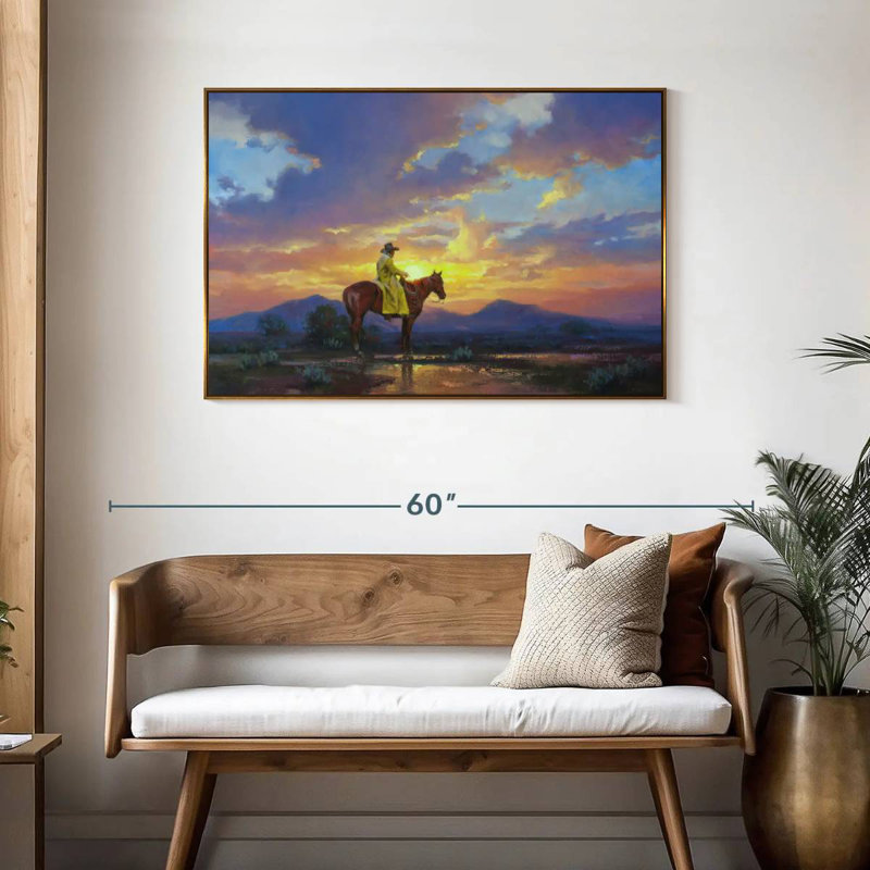 Soleil brûlant, Cadre flottant doré, 43 po x 29 po