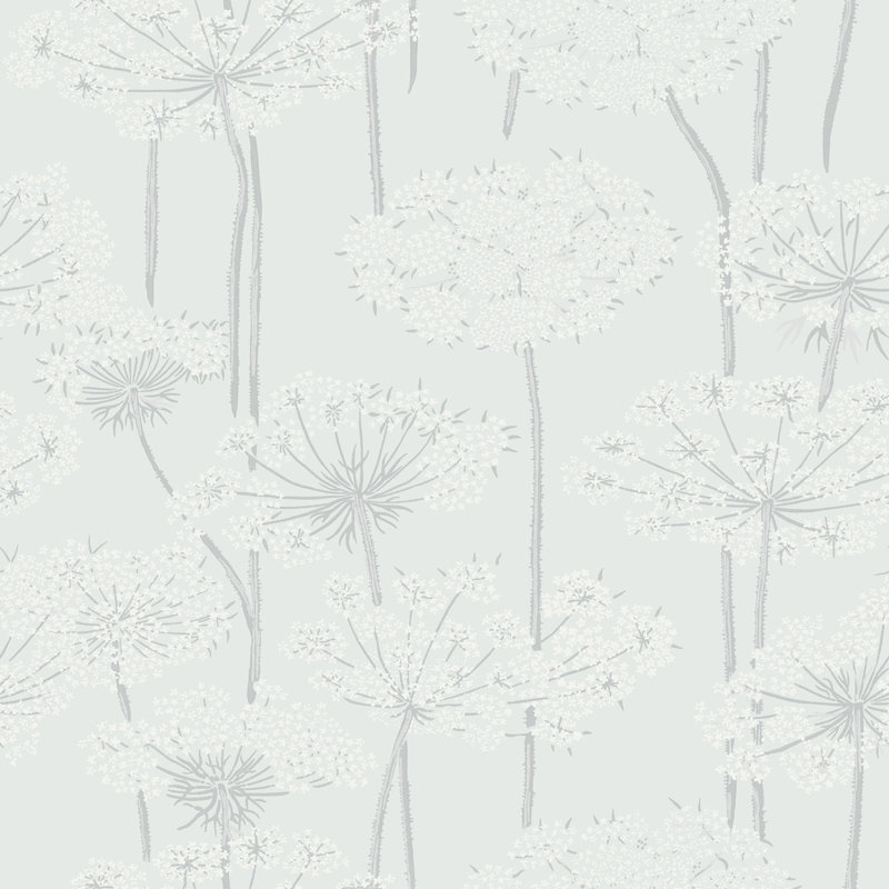 Rouleau de papier peint 33 pi x 20,9 po Arayeli Dandelion Meadow, Gris