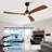 New Model 60 Inch Wood Ceiling Fan With 3 Solid Wood Blades Remote Control Reversible DC Motor For Living Room