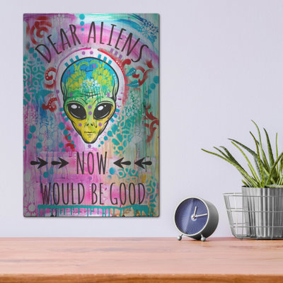 Art mural en métal Trinx «Dear Aliens» par Dean Russo