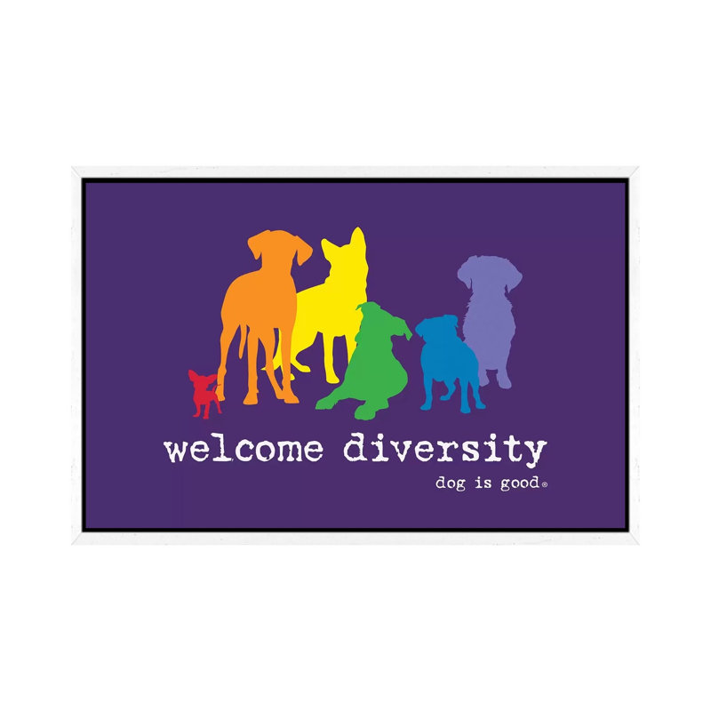 Diversity Pride - Print on Canvas, 101.6cm H x 152.4cm W x 3.81cm D, White Framed