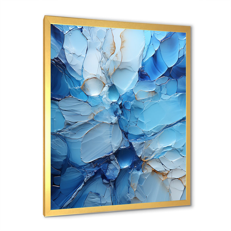 " Minimalism Greenland Geode Explosion ", Gold Single Picture Framed, 20" H x 12" W x 1" D