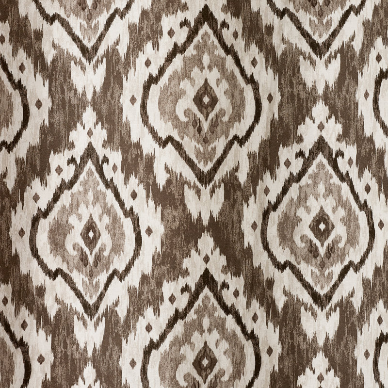 Suri Geo Lined Eyelet Curtains Cotton Blend Semi Sheer Curtain Panel Pair, Beige, 229cm Width x 229cm Drop
