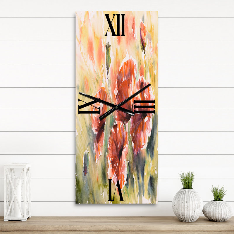 Horloge murale coquelicot sur un champ, Petit