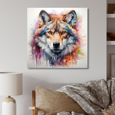 Popart art Wolf portrait I - Fashion Bitcoin Framed Wall Art