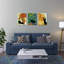 Art mural en toile sans cadre 3 pièces fleurs de jardin 16 po x 24 po
