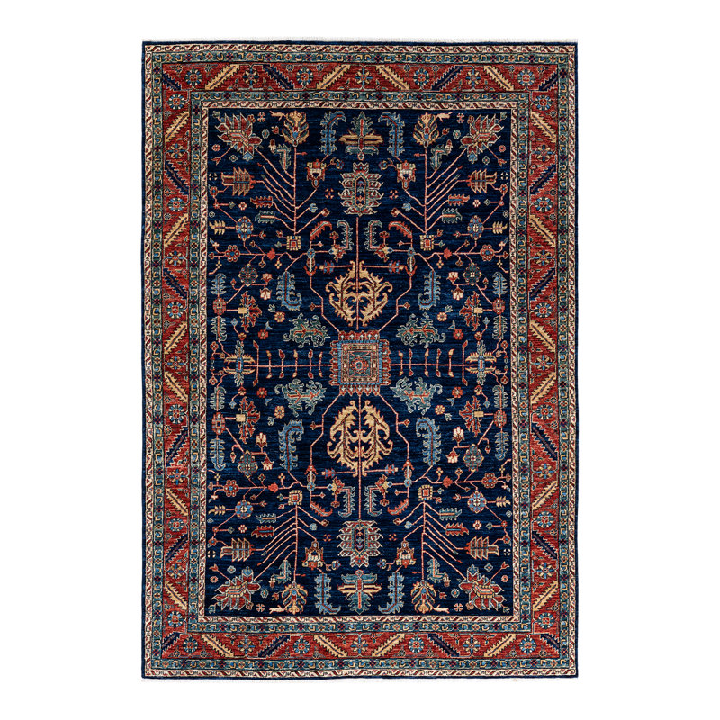 Tapis unique en laine noué à la main 6 pi 1 po x 8 pi 10 po nouvel âge Ifeoluwa