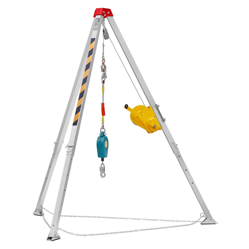 Ensemble de trépied en aluminium avec capacité de 2600 lb avec pieds à 8 pieds et système de treuil