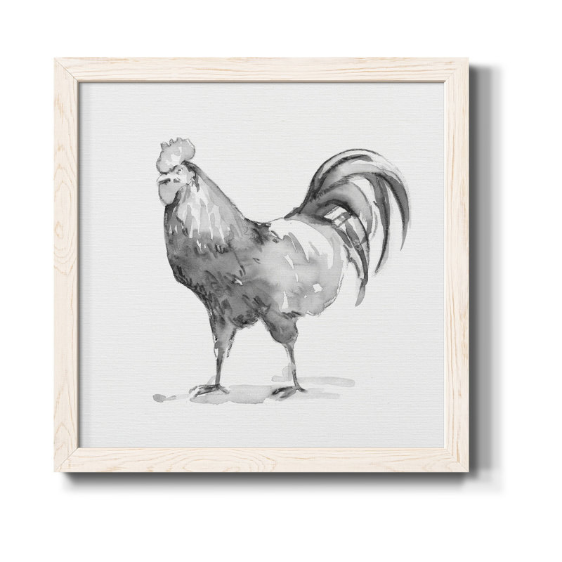 Toile encadrée «Barn Fowl I-Premium» - prête à être accrochée, H 20 po x l 20 po x P 1,5 po, Cadre blanc