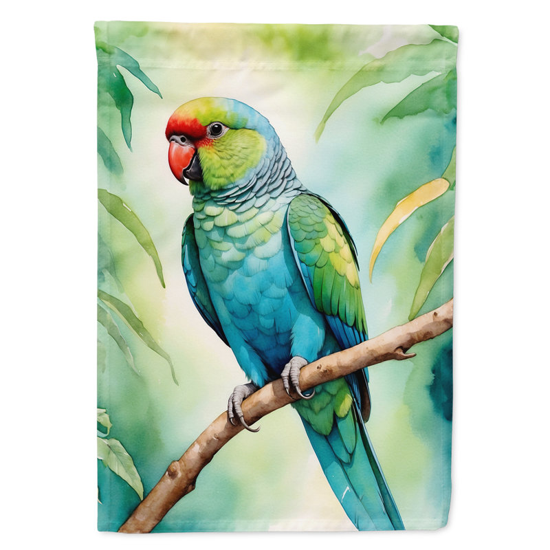Garden Flag, Blue African Ringneck Parrot