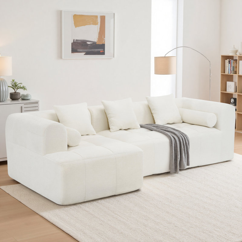 Canapé modulaire avec canapé profond et canapé modulaire, Chenille beige
