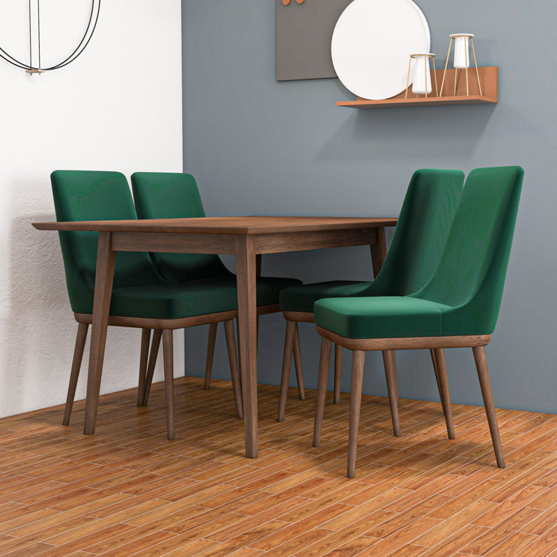 Keyarna 4 - Person Solid Wood Solid Wood Top Four Leg Dining Set