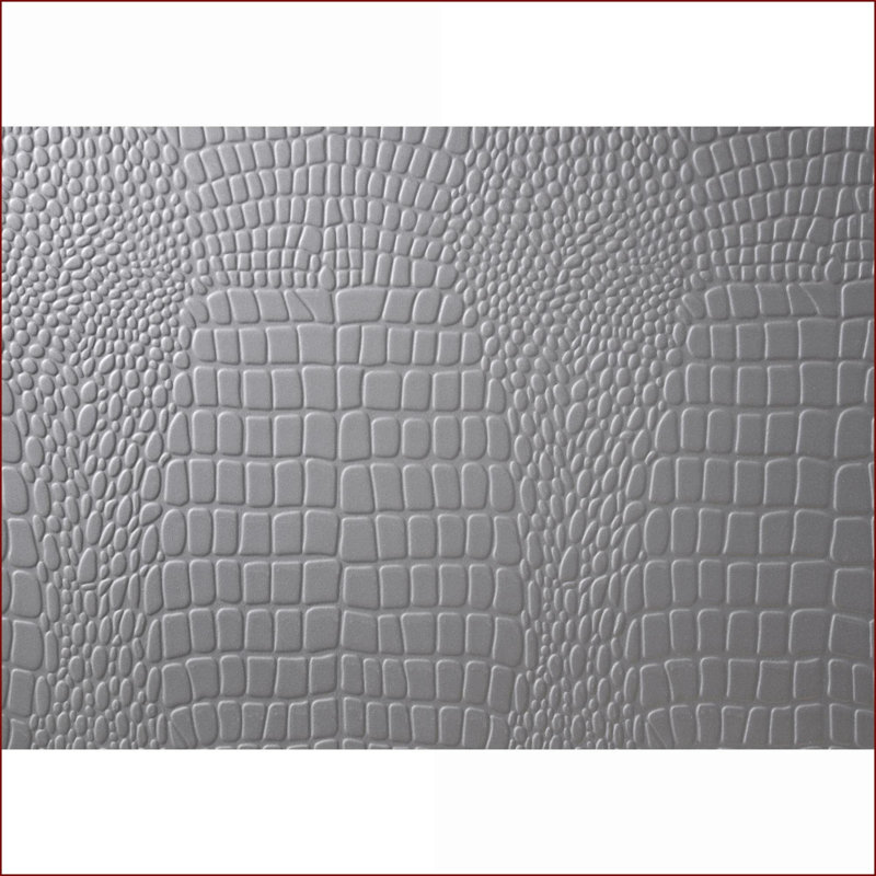 Table de chevet 2 tiroirs Modern Glam avec finition crocodile argentée intégrée