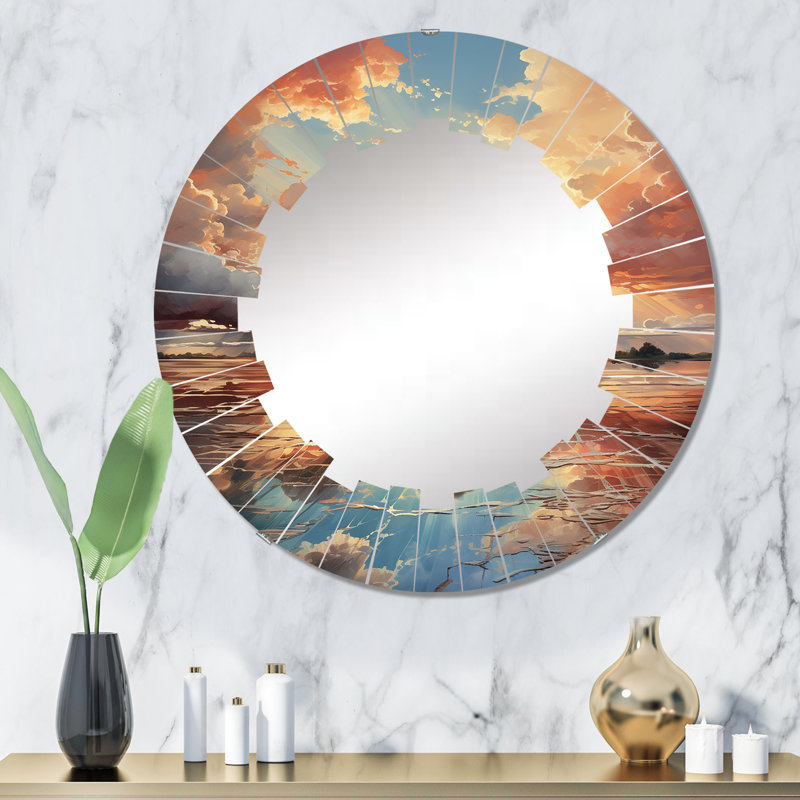 Mondercange - Miroir mural rond, 32 po x 32 po