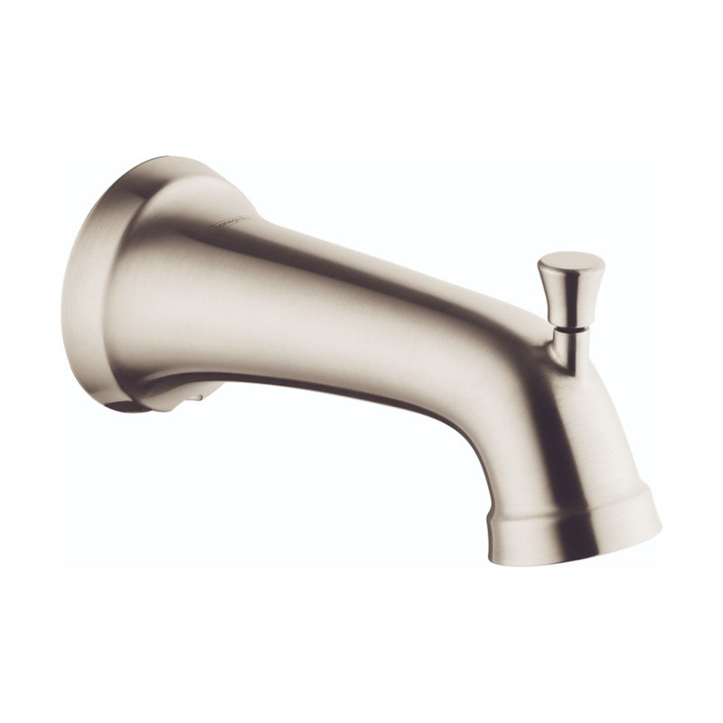 Joleena Wall Mounted Tub Spout with Diverter, Brushed Nickel