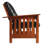 Leick Home Mission Impeccable Solid Wood Reclining Arm Chair With Faux Leather Seat
