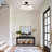 Mid-Century Modern Black Semi Flush Mount Ceiling Light,Round Glass for Hallway Kitchen Bedroom-815667818