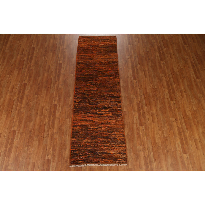 One-of-a-Kind 3' X 9'7'' New Age Runner Wool Area Rug in Rust