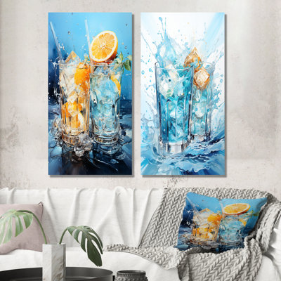«Blue Soda Bubble Reflections», ensemble de 2 reproductions d'art en métal