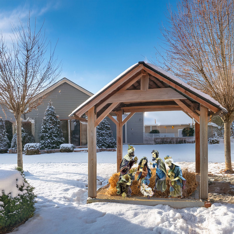 Ensemble de crèche d'extérieur 24 po 7 pièces