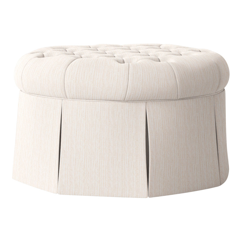 Repose-pieds cocktail capitonné rond 35 po Alma, Perigold Poros coquille d'œuf