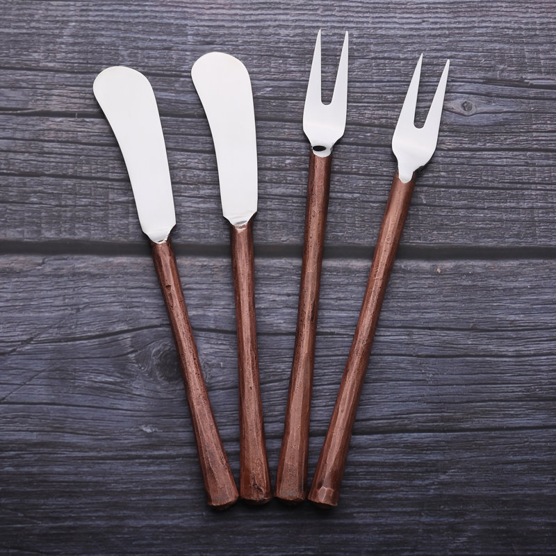 Fourchette et épandeur à fromage Inox Artisans Medicki 4 pièces Ensemble