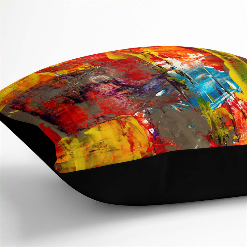 Abstract Square Throw Cushion, Black, 40 x 40 cm