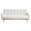 Canapé-lit ajustable beige en molleton doux de 69 pouces, canapé multifonctionnel pour les petits espaces de la chambre à coucher du salon-133207178